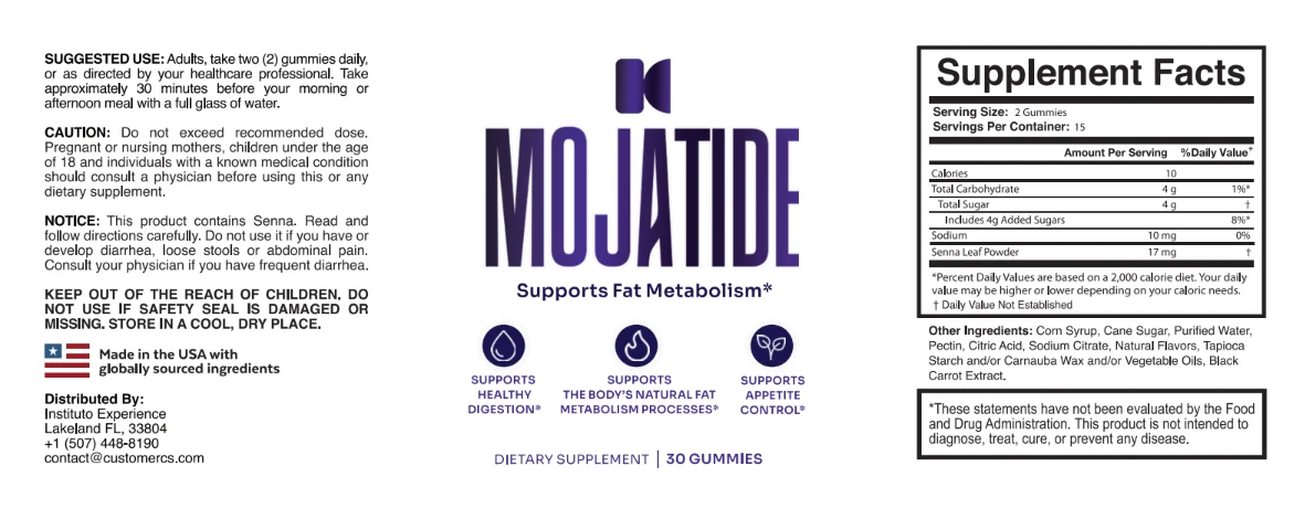 Mojatide Product Label